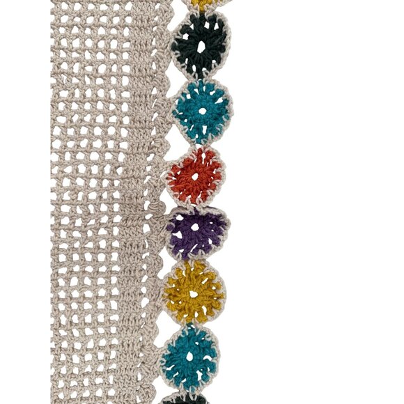 Handmade Crochet Placemat Set table runner Floral Border Beige Base‎ - Picture 4 of 5